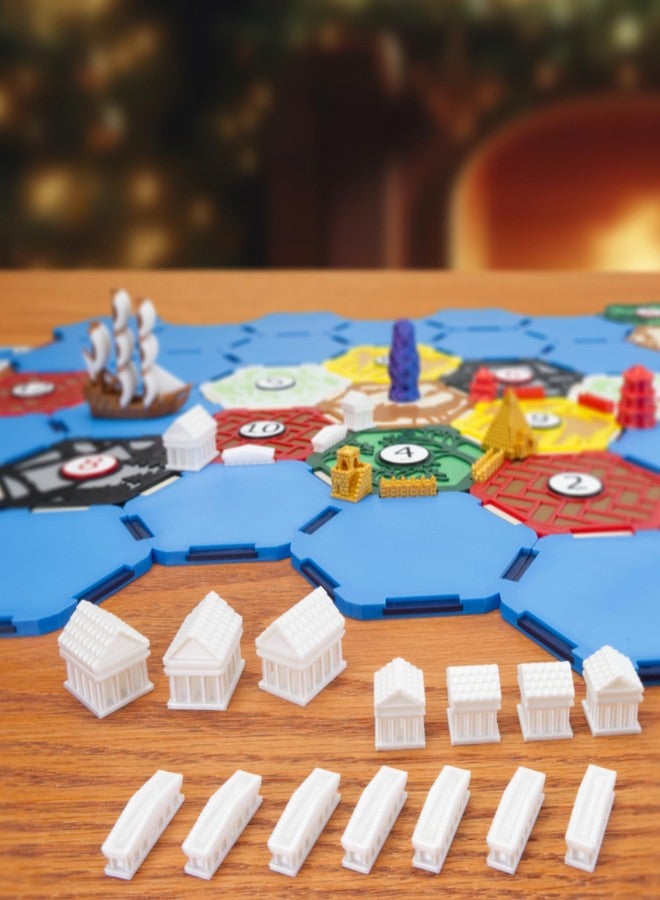 BKPrint3D Custom Civilizations for Catan Board Game | Greek Base Set | 3D Printed Player Sets | Settlers Pieces | Cities, Settlements, Roads | Premium Metallic Colors | Upgrade Edition | 12+ Years - Image 2